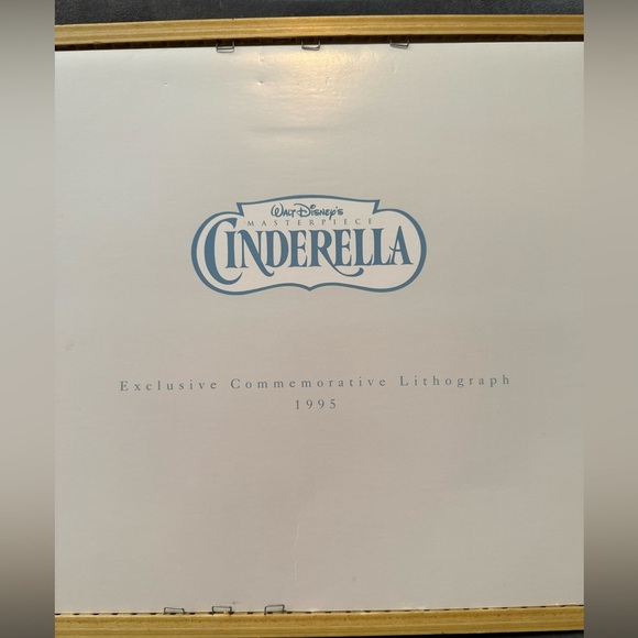 Vintage 1995 Disney Store Cinderella Lithograph Framed Art Print - Picture 5 of 5